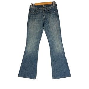 7 For All Mankind Jeans Womens 28 Flare Low Rise 705844 Made In USA